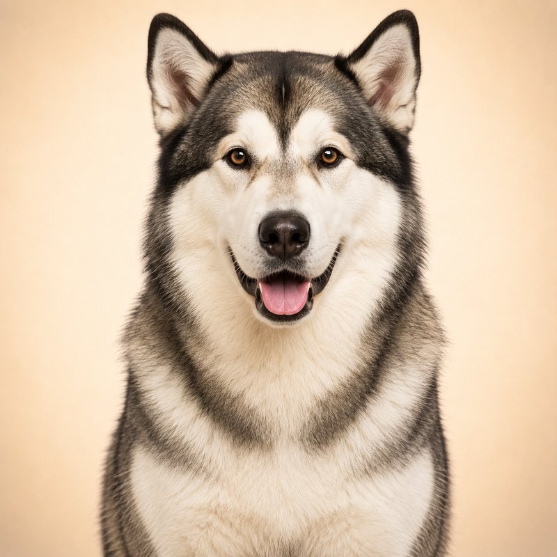 Alaskan Malamute dog portrait